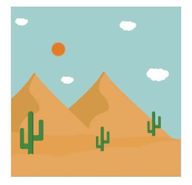 Kum tepesi, illüstrasyon, beyaz arkaplan üzerindeki vektör.