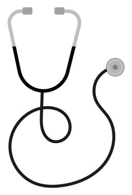 Stetoskop, illüstrasyon, beyaz arkaplan üzerindeki vektör.