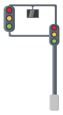 İki trafik ışığı, illüstrasyon, beyaz arkaplandaki vektör.