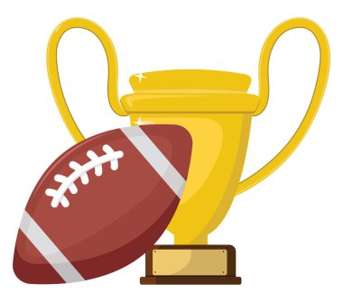 Rugby kupası, illüstrasyon, beyaz arkaplanda vektör.