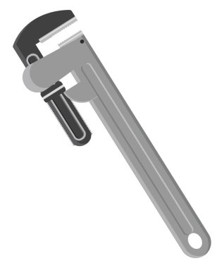 Metal gri anahtar, illüstrasyon, beyaz arkaplan üzerindeki vektör.