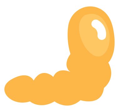 Sarı solucan, illüstrasyon, vektör, beyaz arka planda..