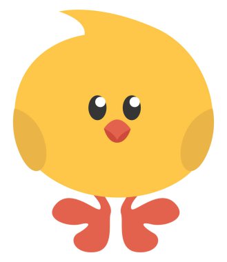 Sarı piliç, illüstrasyon, vektör, beyaz arka planda..