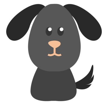 Gri köpek, illüstrasyon, vektör, beyaz arka plan.