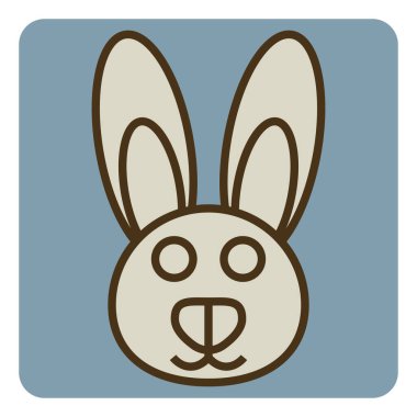 Kahverengi tavşan kafası, illüstrasyon, vektör, beyaz arka planda..