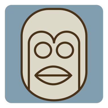 Kahverengi penguen kafası, illüstrasyon, vektör, beyaz arka planda.