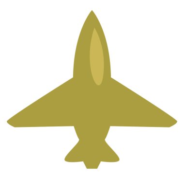 Yeşil savaş uçağı, illüstrasyon, vektör, beyaz arka planda..