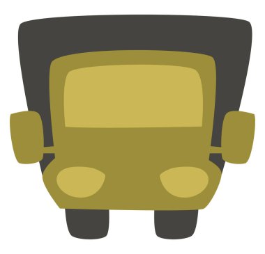 Yeşil ordu kamyonu, illüstrasyon, vektör, beyaz arka planda..