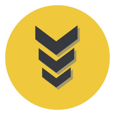 Aşağı bakan üç ok, illüstrasyon, vektör, beyaz arkaplan üzerinde.