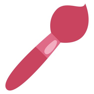 Beyaz arkaplanda kırmızı sanat fırçası, illüstrasyon, vektör.