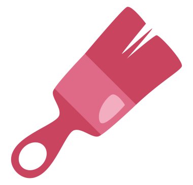 Beyaz arka planda büyük boya fırçası, illüstrasyon, vektör..