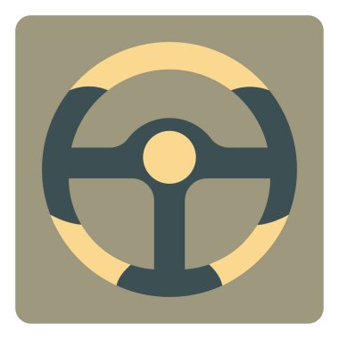 Araba direksiyonu, illüstrasyon, vektör, beyaz arka planda..