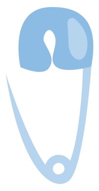 Beyaz arka planda mavi bebek rozeti, illüstrasyon, vektör..