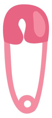 Beyaz zemin üzerinde pembe bebek rozeti, illüstrasyon, vektör..