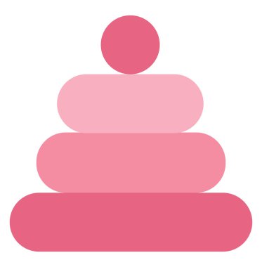 Beyaz arka planda pembe bebek oyuncağı, illüstrasyon, vektör..