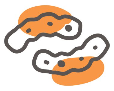 Turuncu virüs, illüstrasyon, vektör, beyaz arkaplanda.