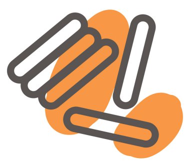 Beyaz zemin üzerinde bakteri çubukları, illüstrasyon, vektör.