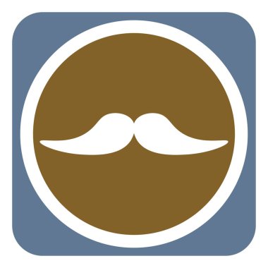 Beyaz bıyık, illüstrasyon, vektör, beyaz arka plan.