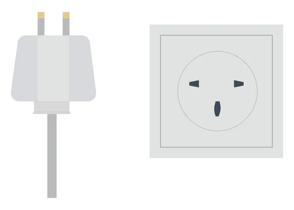 Electric Plug Illustration Vector White Background — Stock Vector