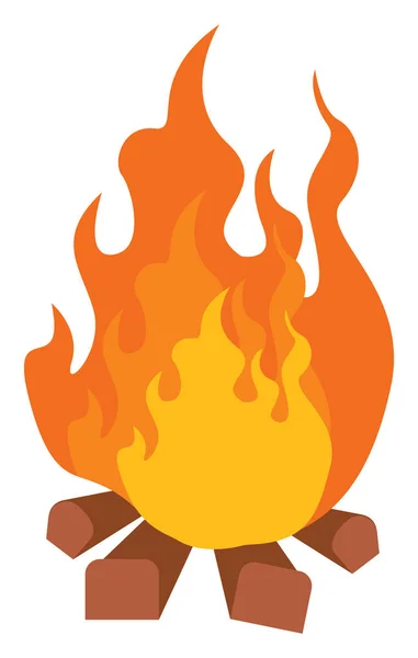 Burning Fire Illustration Vector White Background — Stock Vector