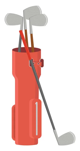 Sac Golf Rouge Illustration Vecteur Sur Fond Blanc — Image vectorielle