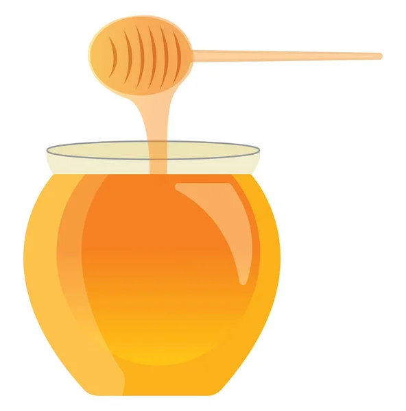 Big Honeypot Ilustração Vetor Sobre Fundo Branco — Vetor de Stock