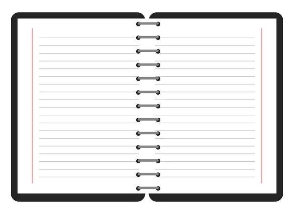 Kabelgebundenes Notizbuch Illustration Vektor Auf Weißem Hintergrund — Stockvektor