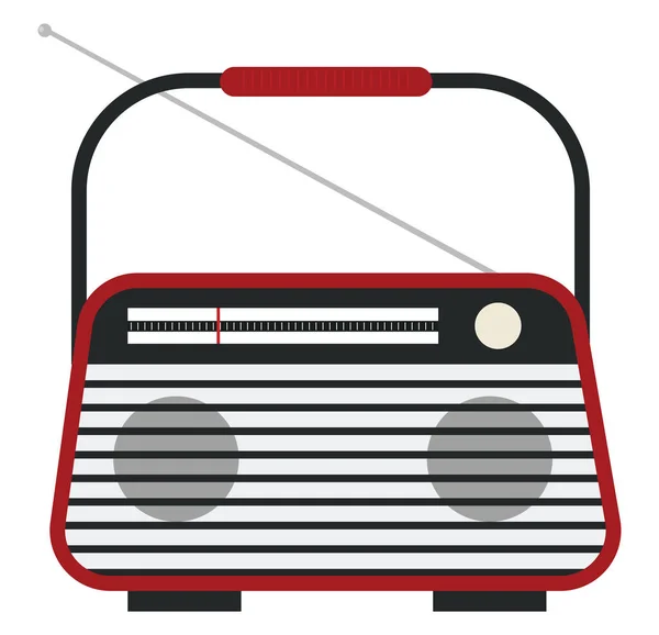 红色收音机 白色背景上的矢量 — 图库矢量图片