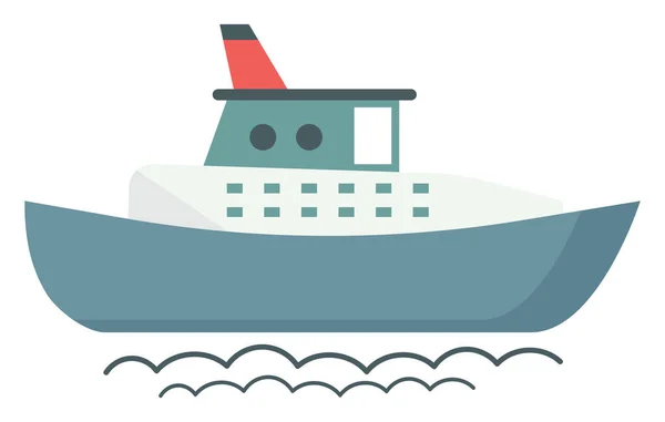 Blue Ship Illustration Vector White Background — Stock Vector