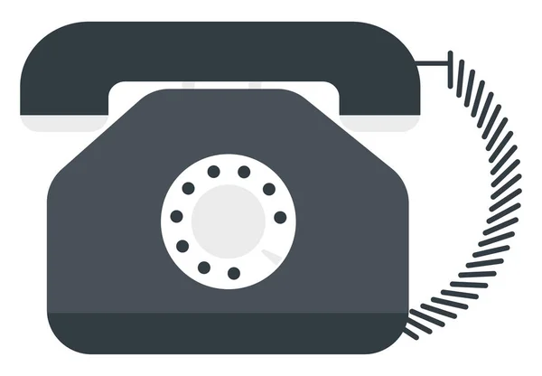 Altes Graues Telefon Illustration Vektor Auf Weißem Hintergrund — Stockvektor