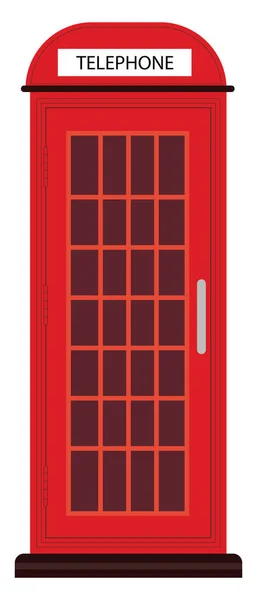 Cabine Téléphonique Rouge Illustration Vecteur Sur Fond Blanc — Image vectorielle