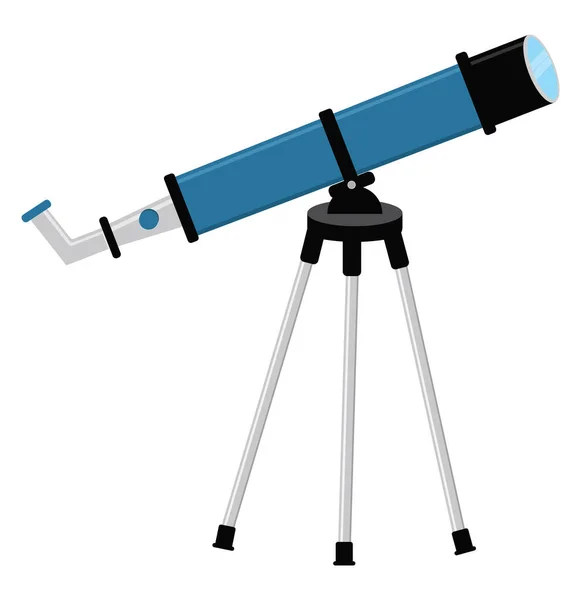Télescope Bleu Illustration Vecteur Sur Fond Blanc — Image vectorielle