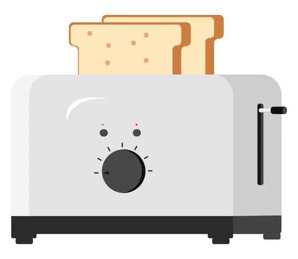 白色烤面包机 白色背景上的矢量 — 图库矢量图片