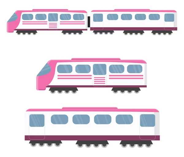 Розовый Поезд Иллюстрация Вектор Белом Фоне — стоковый вектор