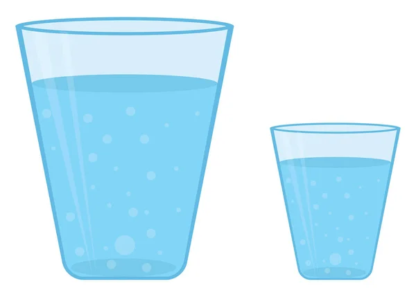 Dos Vasos Agua Ilustración Vector Sobre Fondo Blanco — Vector de stock