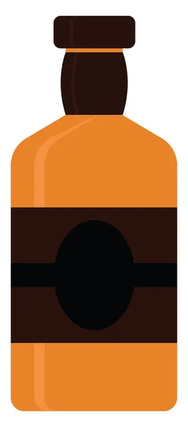 Botella Whisky Ilustración Vector Sobre Fondo Blanco — Vector de stock