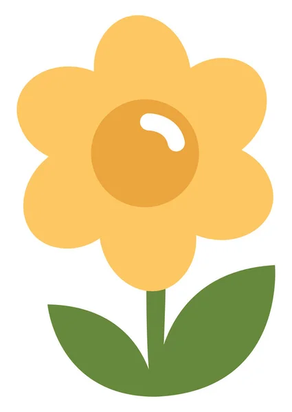 Κίτρινο Λουλούδι Εικονογράφηση Διάνυσμα Λευκό Φόντο — Διανυσματικό Αρχείο