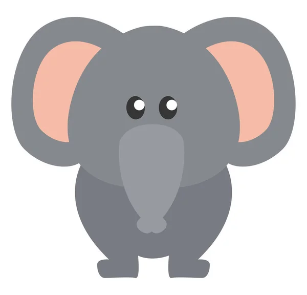 Grey Elephant Illustration Vector White Background — Stock Vector