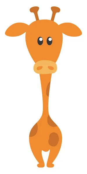Oranžová Žirafa Ilustrace Vektor Bílém Pozadí — Stockový vektor