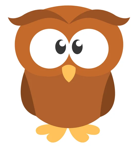 Orange Owl Illustration Vector White Background — Stock Vector