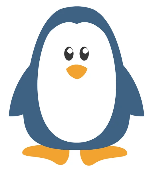 Pingüino Azul Ilustración Vector Sobre Fondo Blanco — Vector de stock