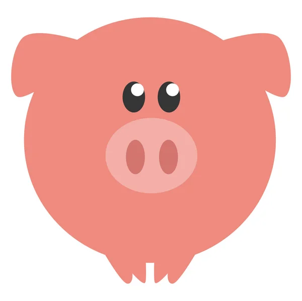 Cochon Rose Illustration Vecteur Sur Fond Blanc — Image vectorielle