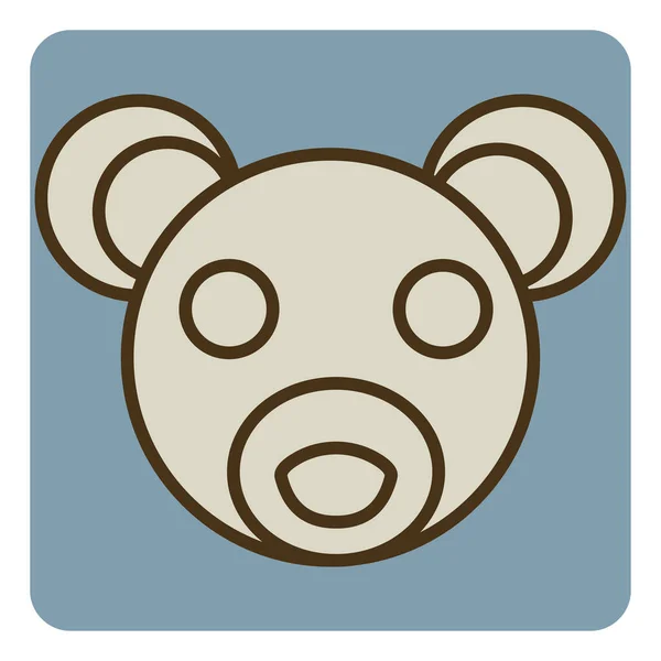 Голова Бурого Медведя Изображение Вектор Белом Фоне — стоковый вектор