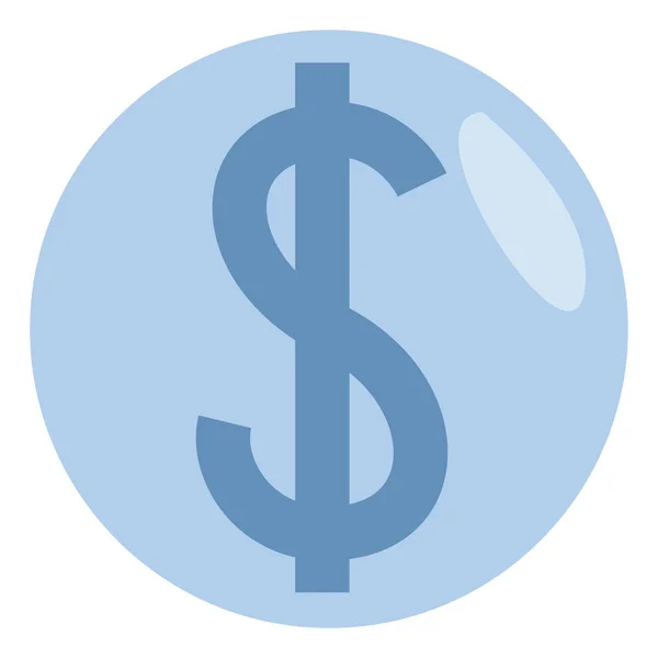 Signe Dollar Bleu Illustration Vecteur Sur Fond Blanc — Image vectorielle