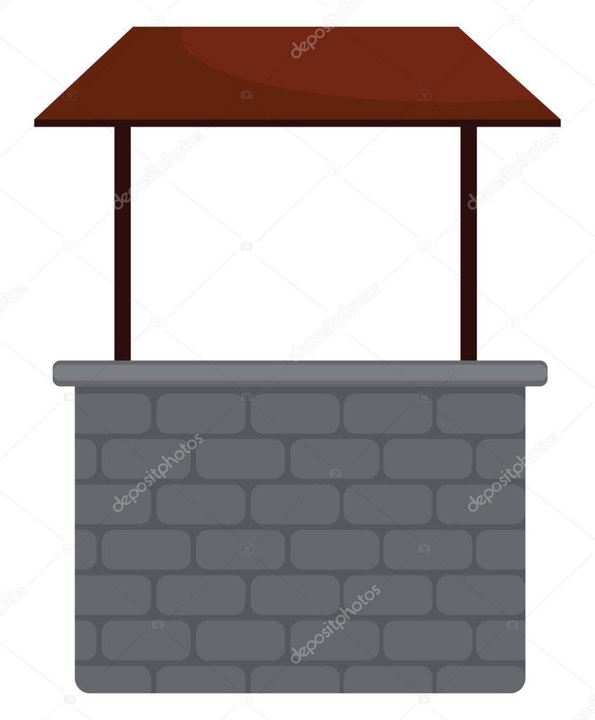 Wishing well, illustration, vector on a white background.
