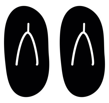 Plaj terlikleri, illüstrasyon, vektör, beyaz arka planda..