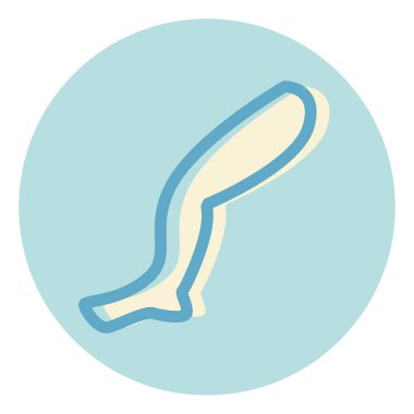 Beyaz arka planda insan bacağı, illüstrasyon, vektör..