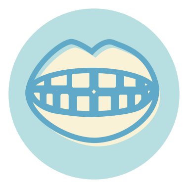 Beyaz arkaplanda insan dişi, illüstrasyon, vektör..