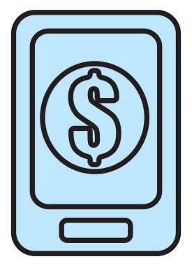 Çevrimiçi para, illüstrasyon, vektör, beyaz arka planda.