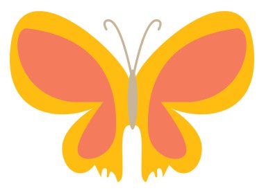 Beyaz arka planda turuncu, illüstrasyon, vektör.